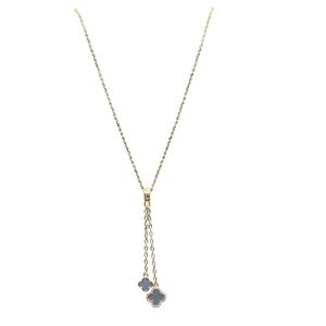 Stainless Steel Gold Overlay Y-Shaped Lariat Design Necklace 18"-20" NWT